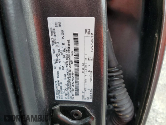 2016 Ford F-150 XL with VIN 1FTEW1CF0GKD26664, listed as a Copart auction lot 60798385 with 117,059 mi miles and Salvage title. Bid and sale history available at DreamBid. Image 13.