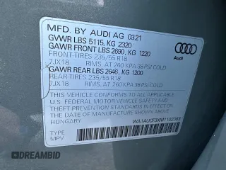 2021 Audi Q3 Premium z VIN WA1AUCF3XM1102363, wystawiony jako Copart lot #58672195 z przebiegiem 208 956 mil mil oraz Tytuł czysty. Historia ofert i sprzedaży dostępna na DreamBid. Obrazek 10.