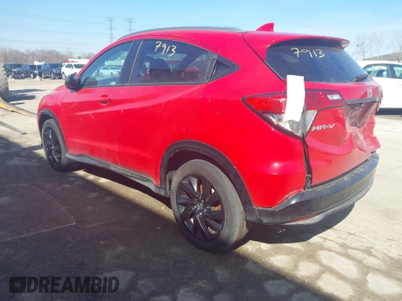 2022 Honda HR-V Sport with VIN 3CZRU6H12NM773532, listed as a IAAI auction lot 38747913 with 26,109 mi miles. Bid and sale history available at carsss.com. Image 3.