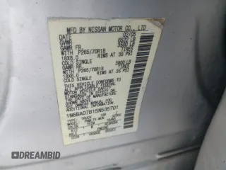 2005 Nissan Titan SE with VIN 1N6BA07B15N535701, listed as a Copart auction lot 46502565 with 180,923 mi miles and Salvage Title. Bid and sale history available at DreamBid. Image 12.