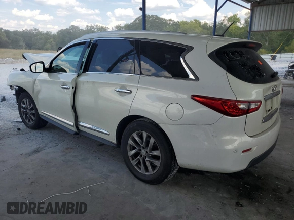 2013 Infiniti JX35 with VIN 5N1AL0MN3DC330524, listed as a Copart auction lot 72678044 with 0 mi miles and Salvage Title. Bid and sale history available at carsss.com. Image 2.