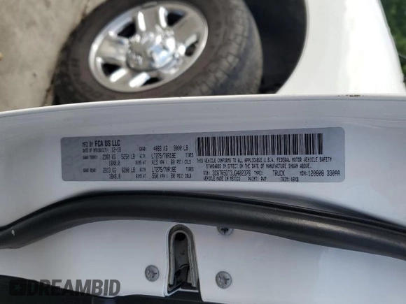 2018 Ram 2500 SLT with VIN 3C6TR5DT3JG402376, listed as a Copart auction lot 56796285 with 120,958 mi miles and Salvage title. Bid and sale history available at DreamBid. Image 12.
