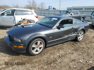 2007 Ford Mustang GT Deluxe with VIN 1ZVFT82H275246450, listed as a Copart auction lot 52744255 with 103,593 mi miles and Salvage Title. Bid and sale history available at carsss.com. Image 1.