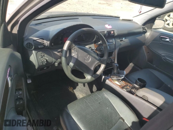 2004 Mercedes-Benz C 240 with VIN WDBRF61J64A547255, listed as a Copart auction lot 57028165 with 201,109 mi miles and Salvage title. Bid and sale history available at DreamBid. Image 8.