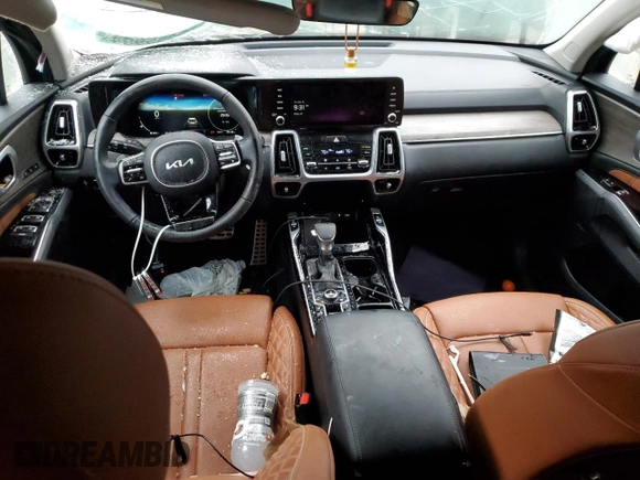 2023 Kia Sorento X-Line SX Prestige with VIN 5XYRKDLF9PG224459, listed as a Copart auction lot 85465904 with 25,136 mi miles and Salvage Title. Bid and sale history available at DreamBid. Image 8.