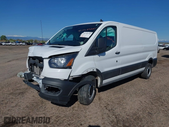 2023 Ford Transit Cargo with VIN 1FTYE1Y82PKA84762, listed as a IAAI auction lot 41718720 with 21,029 mi miles and . Bid and sale history available at DreamBid. Image 2.