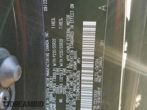 2022 Lexus RX 350 F Sport z VIN 2T2SZMDA3NC368626, wystawiony jako Copart lot #76358904 z przebiegiem Nie podano mil oraz Szkoda całkowita • Salvage title. Historia ofert i sprzedaży dostępna na DreamBid. Obrazek 14.