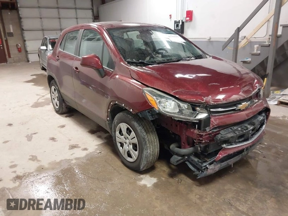 2017 Chevrolet Trax LS with VIN 3GNCJKSB9HL174725, listed as a IAAI auction lot 41589963 with 85,304 mi miles. Bid and sale history available at carsss.com. Image 1.