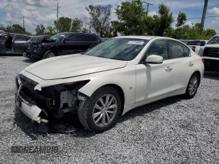 2015 Infiniti Q50 with VIN JN1BV7AR6FM423329, listed as a Copart auction lot 61576005 with 143,984 mi miles and Salvage title. Bid and sale history available at DreamBid. Image 1.