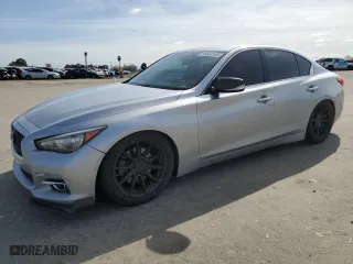 2017 Infiniti Q50 2.0t with VIN JN1CV7APXHM641523, listed as a Copart auction lot 49550185 with 123,400 mi miles and Salvage Title. Bid and sale history available at carsss.com. Image 1.