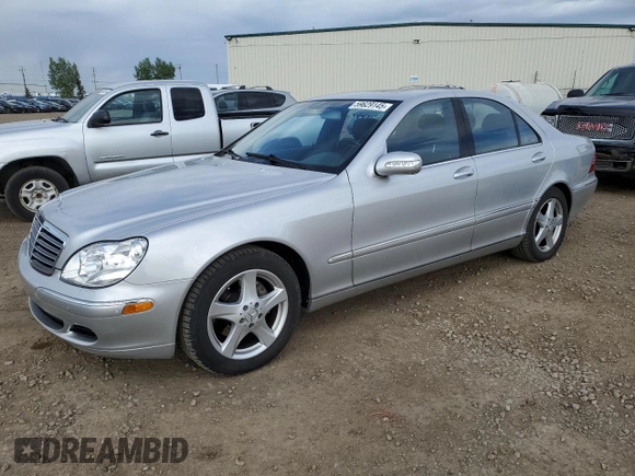 2004 Mercedes-Benz S 320/430/500 z VIN WDBNF70J34A397059, wystawiony jako Copart lot #59629145 z przebiegiem 54 506 mil mil oraz Czysty tytuł • Clean title. Historia ofert i sprzedaży dostępna na DreamBid. Obrazek 1.
