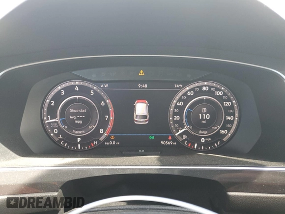 2019 Volkswagen Tiguan SE with VIN 3VV2B7AX5KM009947, listed as a Copart auction lot 54951455 with 90,569 mi miles and Salvage Title. Bid and sale history available at DreamBid. Image 9.