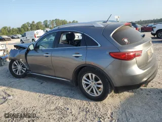 2017 Infiniti QX70 with VIN JN8CS1MW5HM412838, listed as a Copart auction lot 66914724 with 129,988 mi miles and Salvage Title. Bid and sale history available at carsss.com. Image 2.