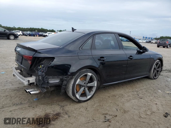 2018 Audi S4 Premium Plus with VIN WAUB4AF46JA143542, listed as a Copart auction lot 74772824 with 57,687 mi miles and Salvage Title. Bid and sale history available at carsss.com. Image 3.