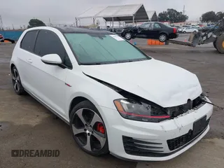 2016 Volkswagen Golf GTI S w/Performance Pkg with VIN 3VWT47AU5GM019577, listed as a IAAI auction lot 41883393 with 87,118 mi miles. Bid and sale history available at carsss.com. Image 1.