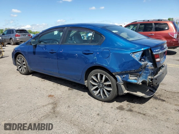 2015 Honda Civic EX-L with VIN 2HGFB2F90FH546468, listed as a Copart auction lot 55102285 with 155,412 mi miles and Salvage Title. Bid and sale history available at DreamBid. Image 2.