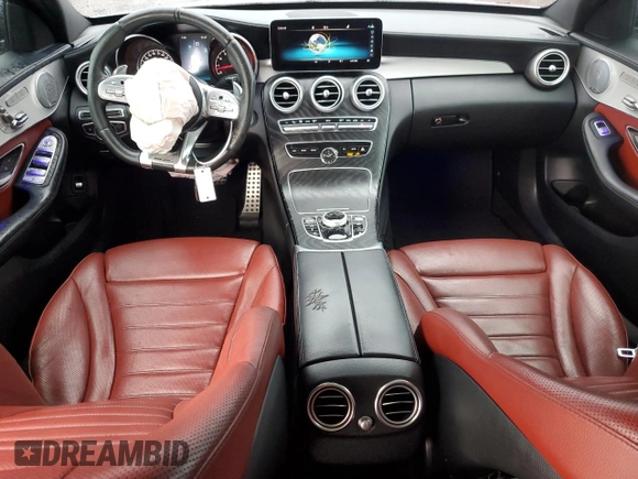 2019 Mercedes-Benz C 43 AMG with VIN 55SWF6EBXKU301576, listed as a Copart auction lot 56578005 with 98,509 mi miles and Salvage title. Bid and sale history available at DreamBid. Image 8.