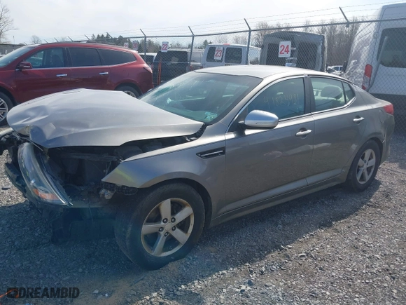 2014 Kia Optima LX with VIN 5XXGM4A79EG287804, listed as a IAAI auction lot 41824981 with 191,213 mi miles. Bid and sale history available at carsss.com. Image 18.