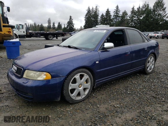 2001 Audi S4 with VIN WAURD68D61A133182, listed as a Copart auction lot 46360985 with 221,354 mi miles and Salvage Title. Bid and sale history available at carsss.com. Image 1.