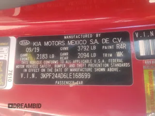 2020 Kia Forte LXS with VIN 3KPF24AD6LE168699, listed as a Copart auction lot 48853845 with 24,119 mi miles and Salvage Title. Bid and sale history available at carsss.com. Image 13.