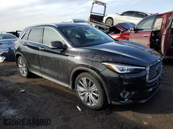 2021 Infiniti QX50 SENSORY with VIN 3PCAJ5CB0MF114230, listed as a Copart auction lot 46273185 with 47,328 mi miles and Salvage Title. Bid and sale history available at carsss.com. Image 4.