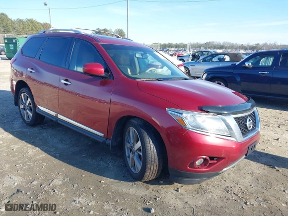 2013 Nissan Pathfinder SL with VIN 5N1AR2MN0DC665105, listed as a IAAI auction lot 41331282 with 184,155 mi miles. Bid and sale history available at carsss.com. Image 1.