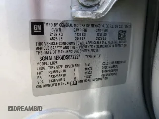 2013 Chevrolet Captiva Sport LTZ with VIN 3GNAL4EK4DS632227, listed as a Copart auction lot 55054975 with 121,526 mi miles and Salvage Title. Bid and sale history available at carsss.com. Image 13.