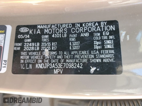 2014 Kia Soul + with VIN KNDJP3A53E7098242, listed as a Copart auction lot 42614835 with 131,933 mi miles and Salvage Title. Bid and sale history available at carsss.com. Image 12.