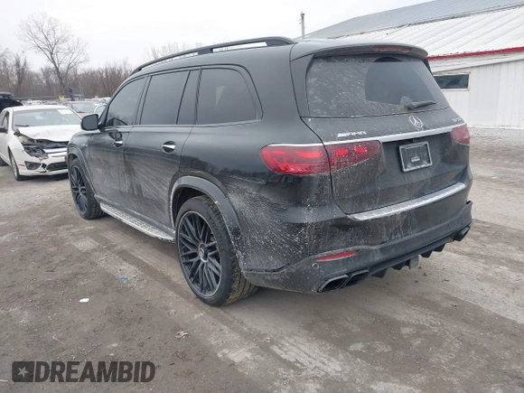 2024 Mercedes-Benz GLS 63 AMG with VIN 4JGFF8KE1RB077568, listed as a IAAI auction lot 41500870 with 15,854 mi miles and . Bid and sale history available at DreamBid. Image 3.