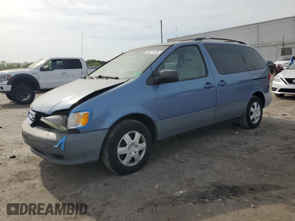 2002 Toyota Sienna LE with VIN 4T3ZF13C52U500896, listed as a Copart auction lot 53471125 with 223,003 mi miles and Salvage Title. Bid and sale history available at carsss.com. Image 1.