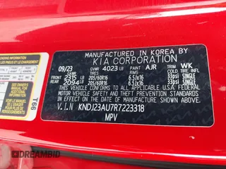 2024 Kia Soul S with VIN KNDJ23AU7R7223318, listed as a IAAI auction lot 41970873 with 26,881 mi miles and . Bid and sale history available at DreamBid. Image 9.