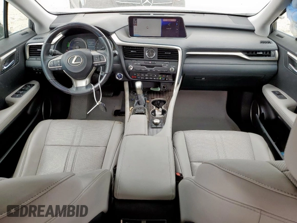 2017 Lexus RX 450h with VIN 2T2BGMCAXHC010399, listed as a Copart auction lot 53464995 with 32,530 mi miles and Salvage Title. Bid and sale history available at DreamBid. Image 8.