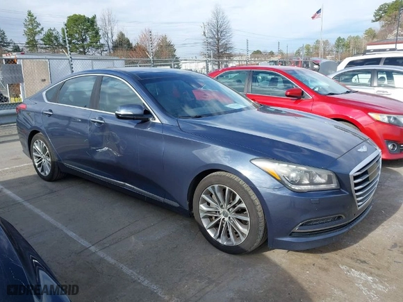 2015 Hyundai Genesis 3.8L with VIN KMHGN4JE6FU037519, listed as a IAAI auction lot 41743242 with 196,098 mi miles. Bid and sale history available at carsss.com. Image 13.