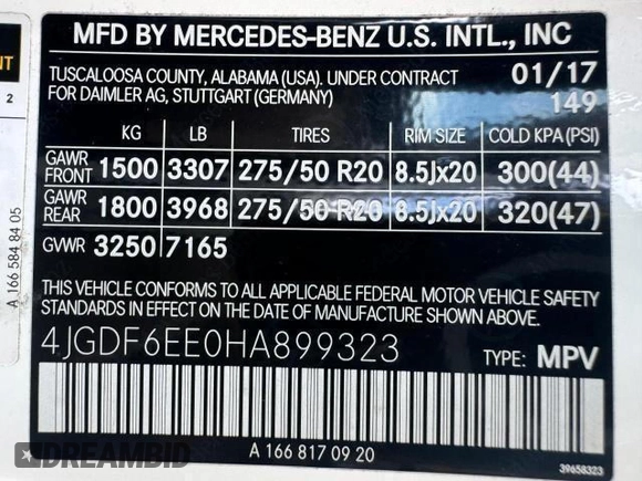 2017 Mercedes-Benz GLS 450 z VIN 4JGDF6EE0HA899323, wystawiony jako Copart lot #61804565 z przebiegiem 164 573 mil mil oraz Nie do naprawy • Non repairable. Historia ofert i sprzedaży dostępna na DreamBid. Obrazek 14.