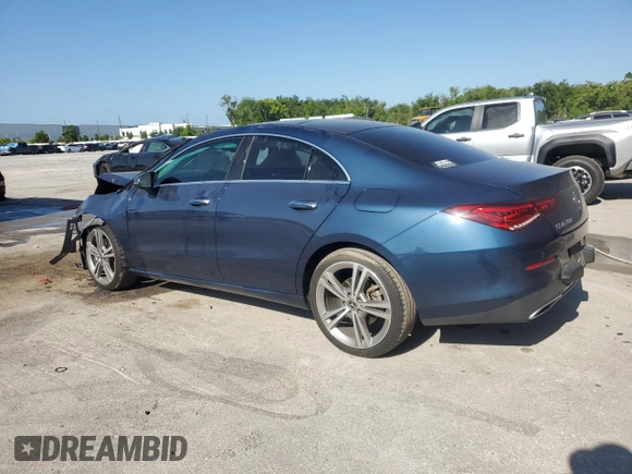 2021 Mercedes-Benz CLA 250 with VIN W1K5J4GB9MN181339, listed as a Copart auction lot 52103585 with 89,753 mi miles and Salvage Title. Bid and sale history available at DreamBid. Image 2.