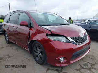 2014 Toyota Sienna SE with VIN 5TDXK3DC4ES496777, listed as a IAAI auction lot 42115238 with 90,947 mi miles and . Bid and sale history available at DreamBid. Image 1.