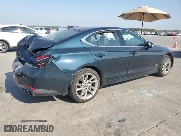 2022 Genesis G70 2.0T with VIN KMTG34TA1NU094232, listed as a Copart auction lot 67661714 with 43,350 mi miles and Salvage Title. Bid and sale history available at carsss.com. Image 3.