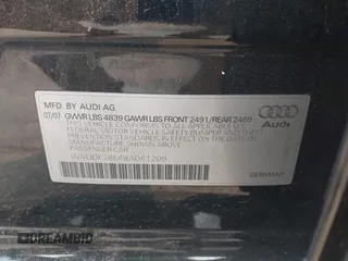 2008 Audi A4 2.0T with VIN WAUDF78E48A041209, listed as a IAAI auction lot 42401299 with 161,370 mi miles and . Bid and sale history available at DreamBid. Image 9.