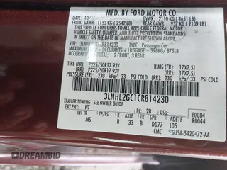 2012 Lincoln MKZ with VIN 3LNHL2GC1CR814230, listed as a IAAI auction lot 42503146 with 116,089 mi miles and . Bid and sale history available at DreamBid. Image 9.