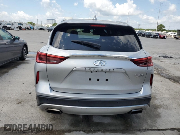 2019 Infiniti QX50 Luxe with VIN 3PCAJ5M10KF115123, listed as a Copart auction lot 57309395 with 122,978 mi miles and Salvage title. Bid and sale history available at DreamBid. Image 6.