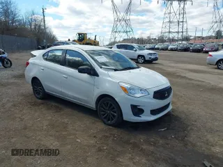 2020 Mitsubishi Mirage G4 SE with VIN ML32F4FJ8LHF04368, listed as a IAAI auction lot 41695505 with 52,431 mi miles. Bid and sale history available at carsss.com. Image 1.