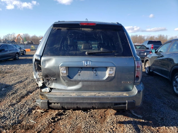 2006 Honda Pilot EX-L with RES with VIN 2HKYF18636H521015, listed as a Copart auction lot 45507605 with 196,427 mi miles and Salvage Title. Bid and sale history available at carsss.com. Image 6.