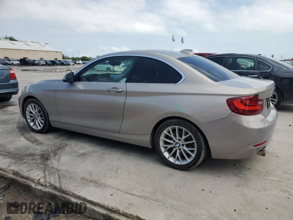 2015 BMW 2 Series 228i with VIN WBA1F5C51FV257605, listed as a Copart auction lot 50991415 with 122,396 mi miles and Salvage Title. Bid and sale history available at carsss.com. Image 2.