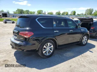 2017 Infiniti QX80 with VIN JN8AZ2NEXH9151613, listed as a Copart auction lot 55811025 with 286,125 mi miles and Salvage title. Bid and sale history available at DreamBid. Image 3.