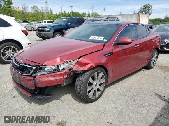 2012 Kia Optima SX with VIN 5XXGR4A64CG070859, listed as a Copart auction lot 51647324 with 170,772 mi miles and Salvage Title. Bid and sale history available at carsss.com. Image 1.