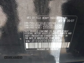 2008 Subaru Forester X с VIN JF1SG65638H728466, выставлен на аукционе IAAI как лот 42156954 с пробегом 127 933 миль миль и . История ставок и продаж доступна на DreamBid. Изображение 9.
