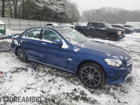 2020 Mercedes-Benz C 300 with VIN W1KWF8EB6LR589501, listed as a Copart auction lot 44657325 with 45,383 mi miles and Salvage Title. Bid and sale history available at DreamBid. Image 4.