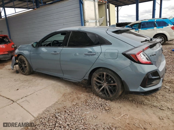 2021 Honda Civic Hatchback Sport with VIN SHHFK7H45MU210068, listed as a Copart auction lot 48949265 with 54,893 mi miles and Salvage Title. Bid and sale history available at carsss.com. Image 2.