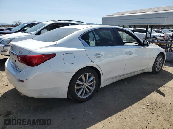 2014 Infiniti Q50 Sport with VIN JN1BV7AP0EM682217, listed as a Copart auction lot 49917125 with 65,606 mi miles and Salvage Title. Bid and sale history available at DreamBid. Image 3.