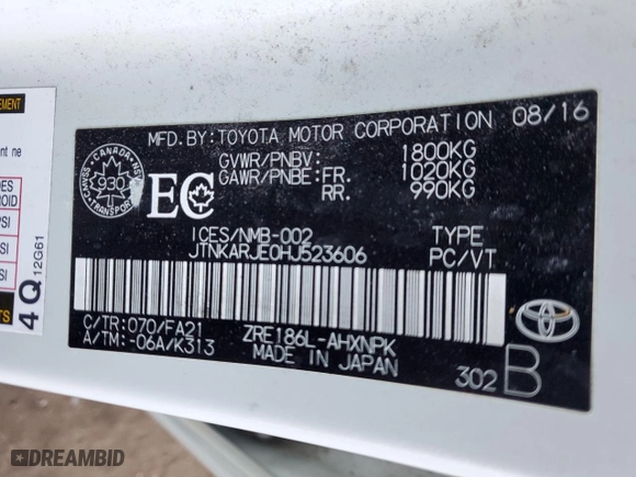 2017 Toyota Corolla iM with VIN JTNKARJE0HJ523606, listed as a Copart auction lot 42700765 with NaN miles and Clean Title. Bid and sale history available at carsss.com. Image 13.